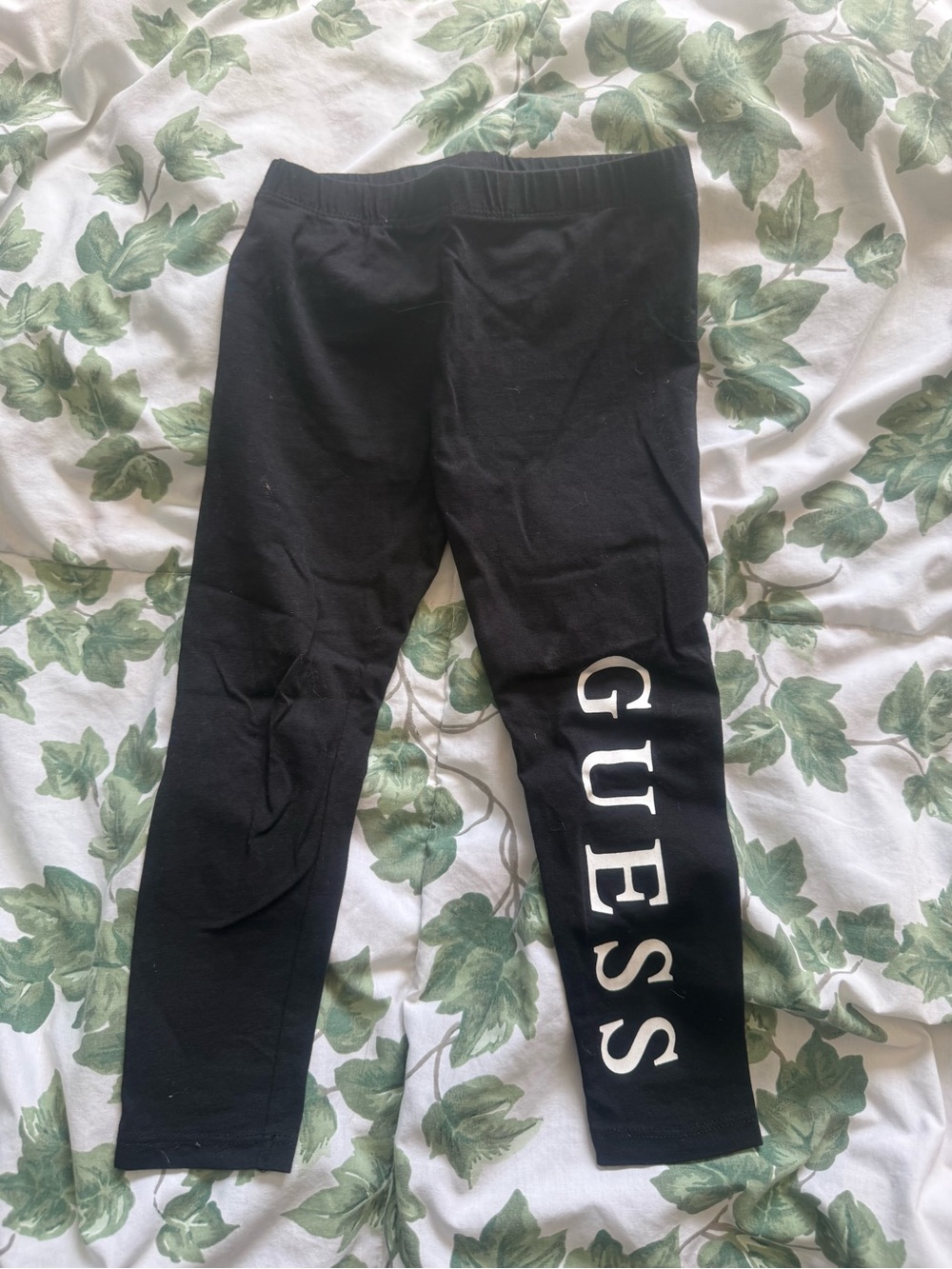 Guess Black Leggings with White GUESS Side Logo